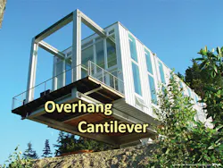 Photo 5. Building construction overhang beams. Photo 5. Building construction overhang beams.