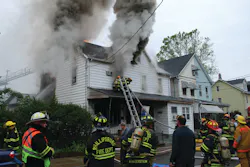 This fire extended from enclosed porch to the second floors of the fire building and an exposure. This fire extended from enclosed porch to the second floors of the fire building and an exposure.