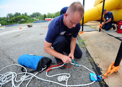 The 'Rope Rescue Made Simple' hands-on class focused on a variety of rope techniques, including hardware and other gear.