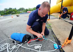 The 'Rope Rescue Made Simple' hands-on class focused on a variety of rope techniques, including hardware and other gear. The 'Rope Rescue Made Simple' hands-on class focused on a variety of rope techniques, including hardware and other gear.