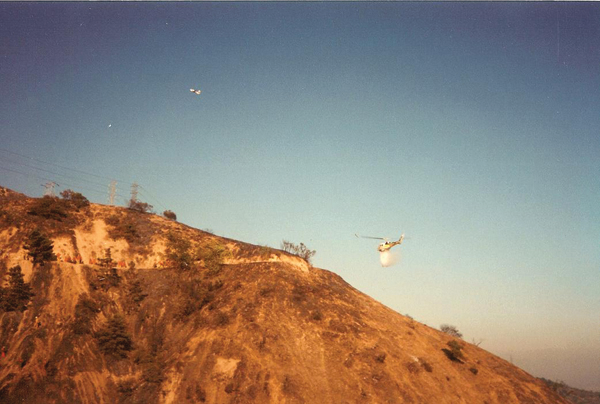 The site of the rescue of Firefighters Gabriel Larios and Chris Barth at the Glen Allen Fire.