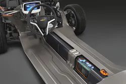 This artist’s rendering of the high-voltage battery installed in a Chevrolet VOLT also shows the location of the orange manual service disconnect. This artist’s rendering of the high-voltage battery installed in a Chevrolet VOLT also shows the location of the orange manual service disconnect.