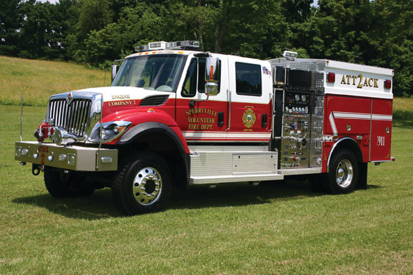This 2010 International 7400 4x4 chassis with stainless steel bodywork by Four Guys in service as Attack 2.