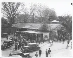 The Rhythm Night Club’s exterior the day after the fire. The bodies have been removed and the scene has become a point of interest for curiosity seekers and those hoping to learn the fate of family members and friends. The Rhythm Night Club’s exterior the day after the fire. The bodies have been removed and the scene has become a point of interest for curiosity seekers and those hoping to learn the fate of family members and friends.