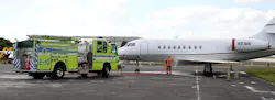 A Broward Sheriff Fire Rescue crew was called to get rid of a swarm of bees that were nesting on a jet at Fort Lauderdale-Hollywood International Airport on Wednesday. A Broward Sheriff Fire Rescue crew was called to get rid of a swarm of bees that were nesting on a jet at Fort Lauderdale-Hollywood International Airport on Wednesday.