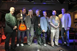 Nash-Group Shot (from left to right) : Music Producer Bruce Bouton, Country Artist Vince Gill, Fireman's Fund Insurance Company VP of Entertainment & International Insurance Lauren Bailey, Guitarist John Jorgenson, Fine Instrument Repairman Joe Glaser, Guitar Expert George Gruhn and Insurance Agent Robert Frost, with Frost Specialty Insurance at Hard Rock Cafe in Nashville, on Oct. 12, 2010. Nash-Group Shot (from left to right) : Music Producer Bruce Bouton, Country Artist Vince Gill, Fireman's Fund Insurance Company VP of Entertainment & International Insurance Lauren Bailey, Guitarist John Jorgenson, Fine Instrument Repairman Joe Glaser, Guitar Expert George Gruhn and Insurance Agent Robert Frost, with Frost Specialty Insurance at Hard Rock Cafe in Nashville, on Oct. 12, 2010.