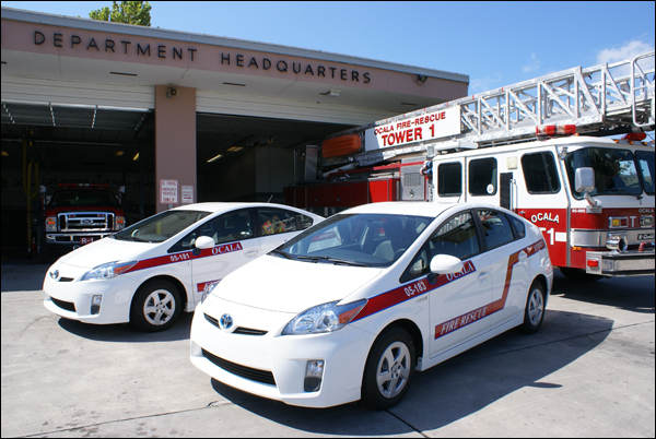Ocala Fire Rescue in Florida placed two Toyota Prius hybrid vehicles in service for administrative staff.