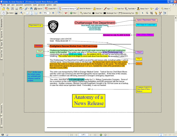 A detailed example of a new release, illustrating the key components. Download a full-sized version below.