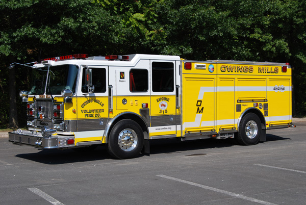 Engine 312, a 2009 Seagrave Marauder II pumper, is equipped with a Waterous 2250 gpm pump, with a 500-gallon water tank, appliances, tools and five preconnected lines.