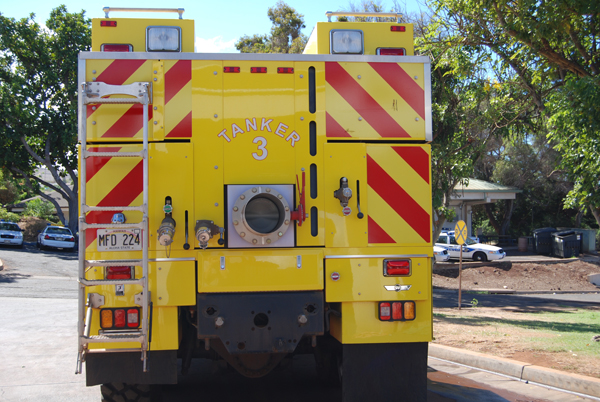 Tanker 3 carries 2,000 gallons of water together with 50 gallons of Class A foam. This rugged vehicle can go just about anywhere in off-road conditions.