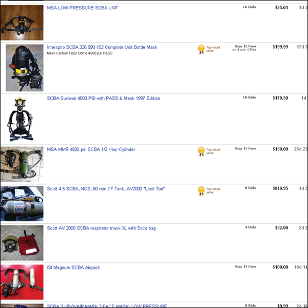 Fire departments are using eBay to sell equipment from flashlights to ladder trucks that are no longer in service.