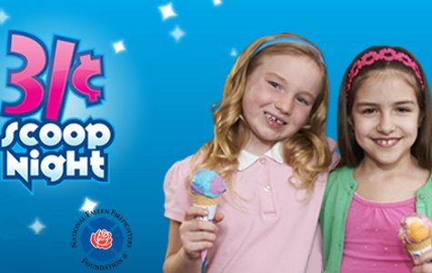 Baskin-Robbins shops across the country will be doling out scoops for .31 from 5-10 p.m. on April 27 with proceeds benefiting the National Fallen Firefighters Foundation.