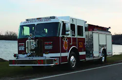 THE COOLVILLE, OH, FIRE DEPARTMENT has placed in service a Sutphen Guardian pumper equipped with a 400-hp Cummins ISL engine, 1,250-gpm Hale Qmax pump, 1,000-gallon tank, On Spot automatic tire chains, Whelen LED lighting, Kussmaul Auto Charge system and ROM rollup doors. THE COOLVILLE, OH, FIRE DEPARTMENT has placed in service a Sutphen Guardian pumper equipped with a 400-hp Cummins ISL engine, 1,250-gpm Hale Qmax pump, 1,000-gallon tank, On Spot automatic tire chains, Whelen LED lighting, Kussmaul Auto Charge system and ROM rollup doors.