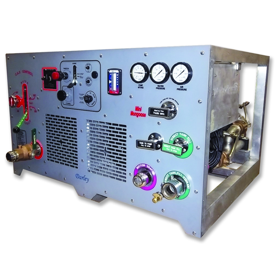 The Davey two-stage portable pump from Darley is now available in a CAFS version that has the same patented drive system as the other systems manufactured at the Odin Foam Division. Due to its smaller size and weight, this is the package for those lighter vehicles where every pound counts. It also hits a lower price point for those with limited budgets. The new Mini Mongoose is the most economical Odin CAFS ever offered. Like all Odin CAFS, the module is complete &ndash; with a full operation panel that calls out simplicity, and loaded with features that others have optional.