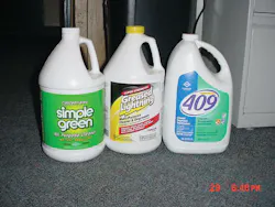 The experiment was conducted using three commonly used multi-purpose cleaners and degreasers. The experiment was conducted using three commonly used multi-purpose cleaners and degreasers.