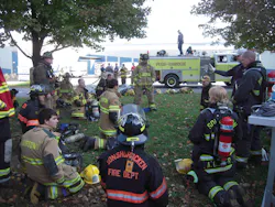 Firefighters train at the Montgomery County Fire Academy (PA) in October 2010, where similar exercises will take place for this year's Safety Week. Firefighters train at the Montgomery County Fire Academy (PA) in October 2010, where similar exercises will take place for this year's Safety Week.