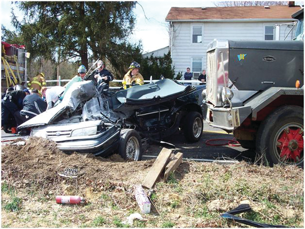 Photo 1. The involvement of commercial vehicles will tax the capabilities of rescuers.