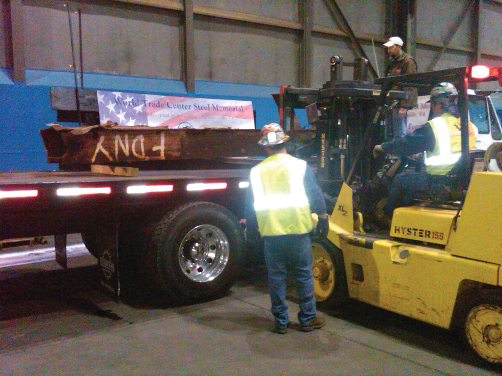 A photo of the steel inside Hangar 17.