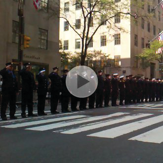 Watch footage before a service held for families of fallen 9/11 firefighters at St. Patrick's Cathedral in NYC.