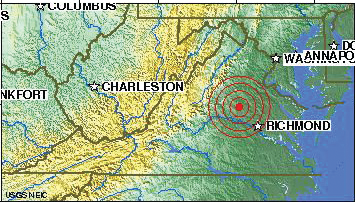 The epicenter of the earthquake was located in Louisa County, VA.
