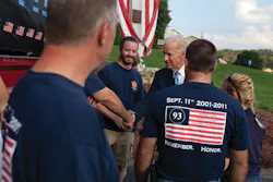 Vice President Joe Biden stops by the Shanksville, PA, Volunteer Fire Department to mark the 10th anniversary of the crash of United Airlines Flight 93, brought down by passengers to thwart a terrorist threat against Washington, DC. Vice President Joe Biden stops by the Shanksville, PA, Volunteer Fire Department to mark the 10th anniversary of the crash of United Airlines Flight 93, brought down by passengers to thwart a terrorist threat against Washington, DC.