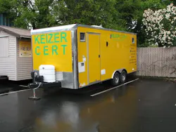 The Specialty Trailer is placed in standby at Keizer Fire District for quick deployment to a disaster zone. The Specialty Trailer is placed in standby at Keizer Fire District for quick deployment to a disaster zone.