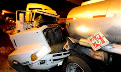 The crash involved eight big rigs and nine other vehicles that collided in the truck lane tunnel on rain-slicked Interstate 5. The crash involved eight big rigs and nine other vehicles that collided in the truck lane tunnel on rain-slicked Interstate 5.