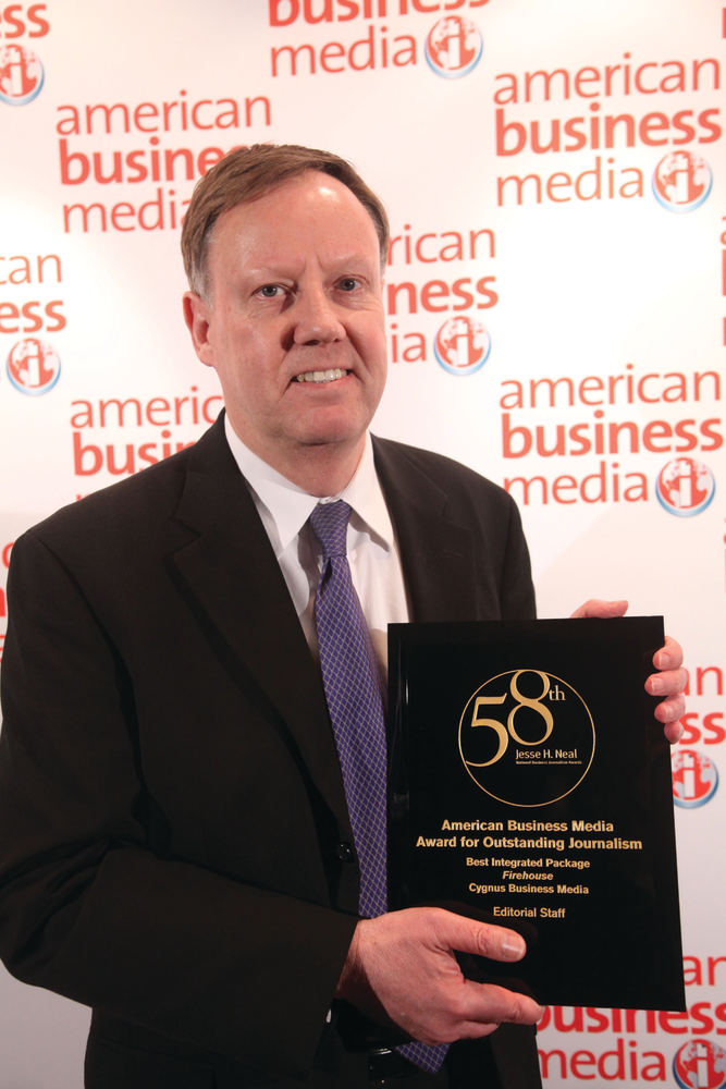 Associate Publisher Jeff Barrington accepted the award and thanked the Firehouse staff and 'all the firefighters who shared their stories with us.'