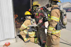 Firefighters use thermal imagers during a training evolution. Instructors can monitor students' use of the imagers to ensure they are being used appropriately. Firefighters use thermal imagers during a training evolution. Instructors can monitor students' use of the imagers to ensure they are being used appropriately.