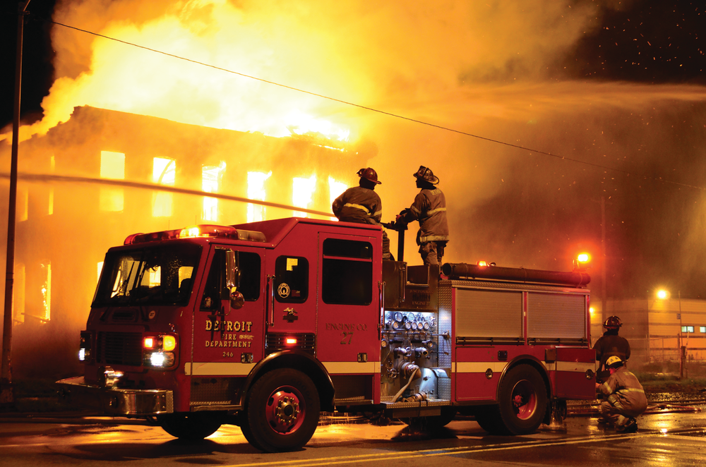 A recent fire in Detroit, MI. After negotiating with Detroit for a year, filmmakers were brought to Engine 50, whose firefighters didn't know they were coming to film just for the day. They shot 21 fires in the next two days. Over the next 13 months, filmmakers captured the crew of Engine 50 confronting all the city's problems.