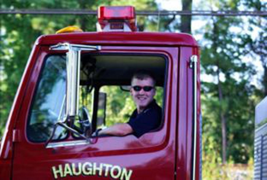 Haughton Firefighter Sean Stewart was struck by a Ford F-250 while collecting donations for the Muscular Dystrophy Association on May 8.