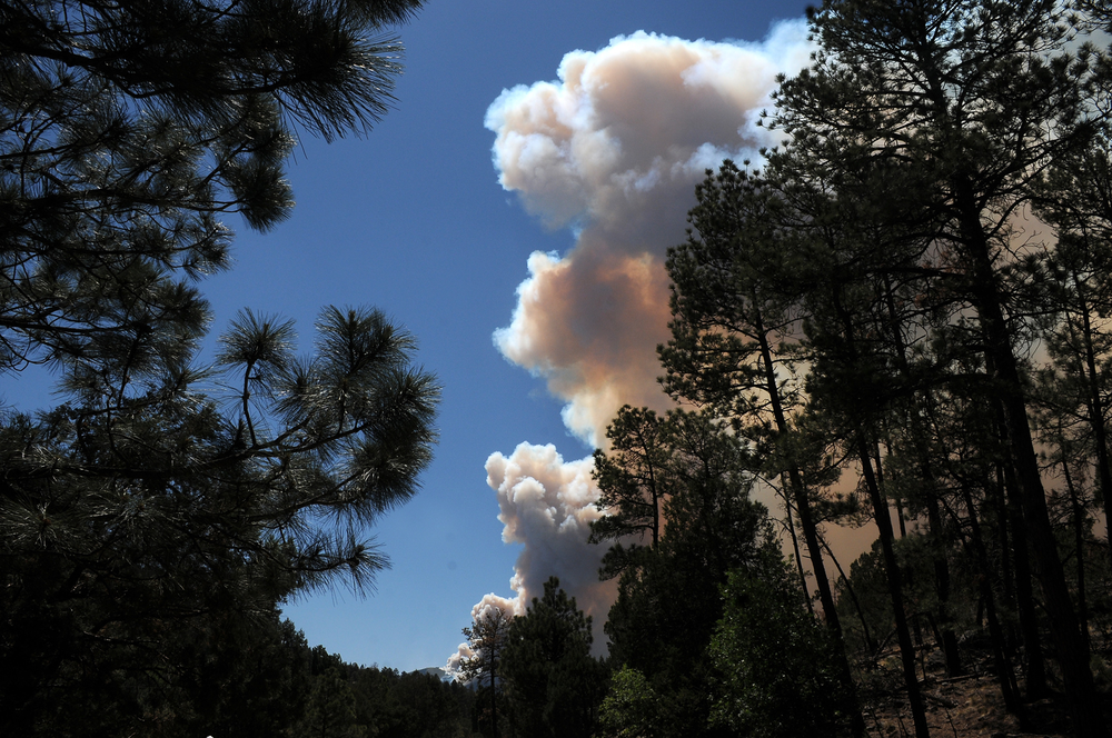 Smoke billows from the Little Bear fire in southeastern New Mexico near Ruidoso on June 9.