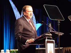 NFPA President Jim Shannon spoke at the opening of the annual convention in Las Vegas on June 11. NFPA President Jim Shannon spoke at the opening of the annual convention in Las Vegas on June 11.