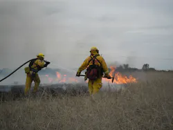 Firefighter Rose Grier (CAL FIRE San Diego Unit - Lyons Valley Fire Station) puts out a wildland fire in a scene from 'Lives on Fire' on OWN. Firefighter Rose Grier (CAL FIRE San Diego Unit - Lyons Valley Fire Station) puts out a wildland fire in a scene from 'Lives on Fire' on OWN.