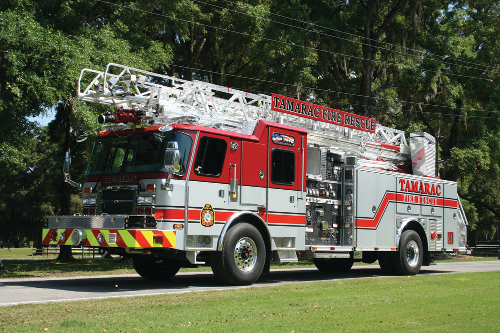 Tamarac, FL, Fire Rescue has taken delivery of an E-ONE HP 78 Sidestacker aerial.
