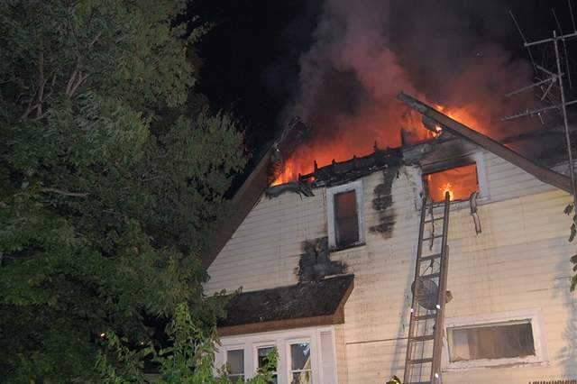 When crews arrived, they found heavy smoke and flames shooting through the roof of a two-story vacant home on Aug. 21.