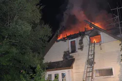 When crews arrived, they found heavy smoke and flames shooting through the roof of a two-story vacant home on Aug. 21. When crews arrived, they found heavy smoke and flames shooting through the roof of a two-story vacant home on Aug. 21.