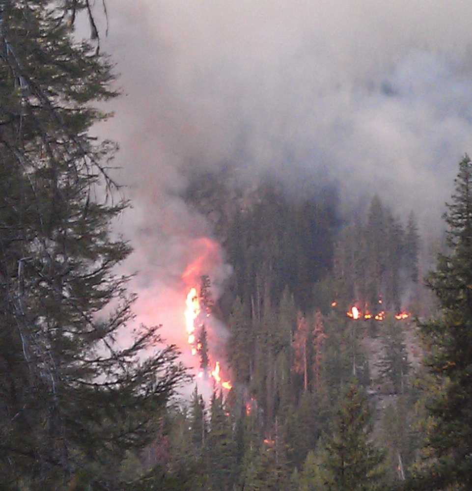 The Klone Fire is seen burning in the Wenatchee Complex in Washington State on Sept. 15.