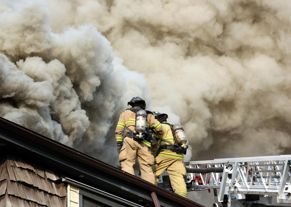 Flames destroyed much of the 12-unit apartment complex in Spokane on Sept. 25.