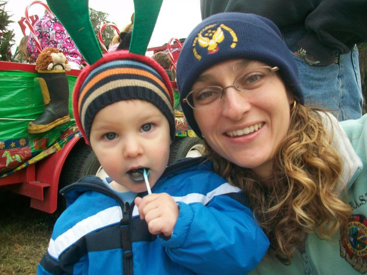 Author Cynthia Mills posed with Cade Legend Moyer for this photograph earlier this year.