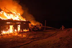 Manchester firefighters are suspicious about what caused the blaze at the empty barn that had no gas or electricity hooked to, epecially since they had been on the property for other fires in the past. Manchester firefighters are suspicious about what caused the blaze at the empty barn that had no gas or electricity hooked to, epecially since they had been on the property for other fires in the past.
