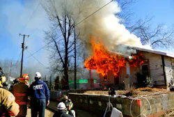 This house is equipped with sensors and monitors to determine the impact of firefighting techniques. This house is equipped with sensors and monitors to determine the impact of firefighting techniques.