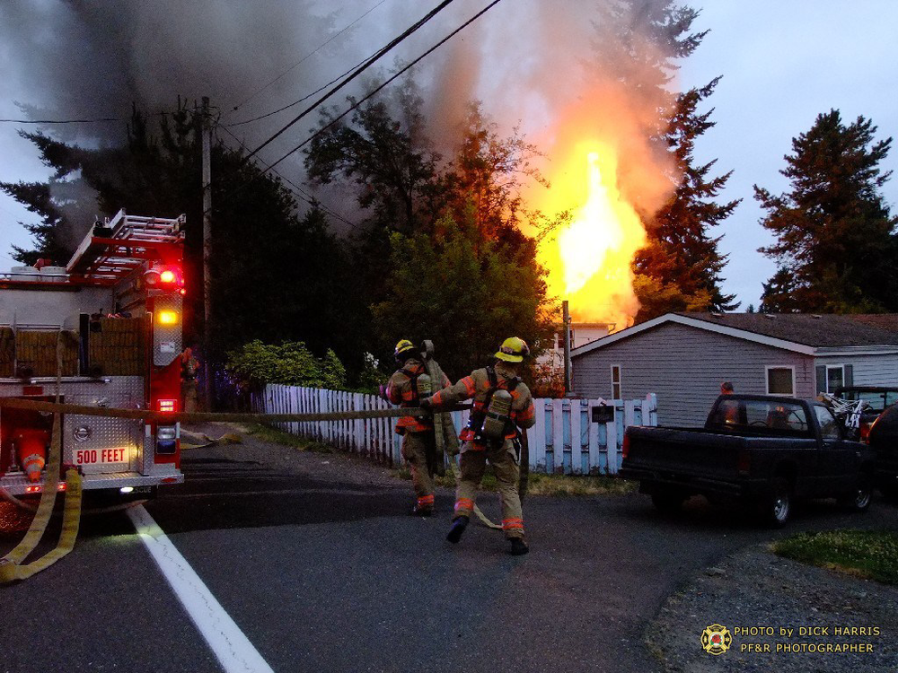 Fire scene on NE Fremont Street.