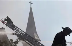 Operations at a church in South Boston on Wednesday. Operations at a church in South Boston on Wednesday.