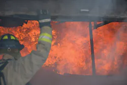 The burn crib prior to crew entry. The area did not look like this when crew members made entry. This is Alpha side of house. The burn crib prior to crew entry. The area did not look like this when crew members made entry. This is Alpha side of house.