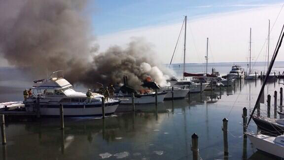 Two boats burn near Annapolis.