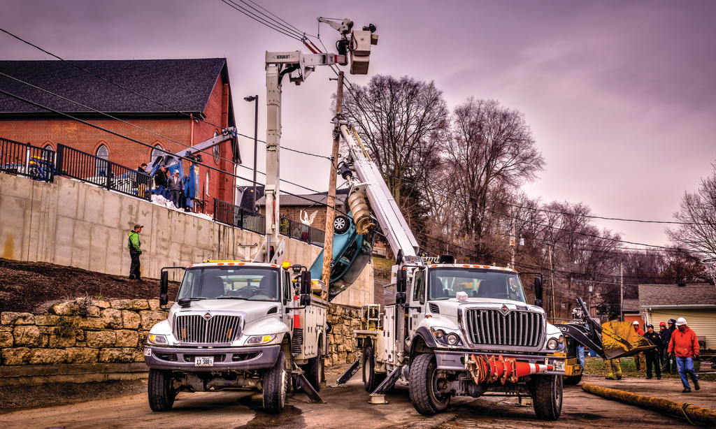 Firefighters found a vehicle that had gone through the protective barrier gates of a church parking lot and plummeted down a bluff.