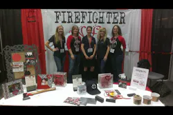 The Firefighter Wife volunteers posed for a quick group photo in their booth at Firehouse World in San Diego last month. The Firefighter Wife volunteers posed for a quick group photo in their booth at Firehouse World in San Diego last month.