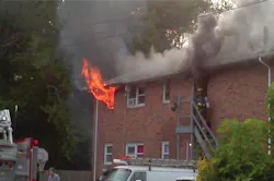 Photo 4: It's important that crews choose the right length and size of hose to make it to the involved unit. Photo 4: It's important that crews choose the right length and size of hose to make it to the involved unit.