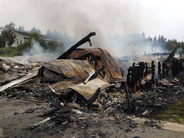 The Millville municap building, which housed the village's two fire engines, was destroyed by the early morning fire.